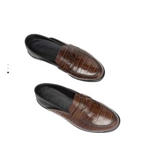 Loewe Men’s croc embossed slip on loafer 43